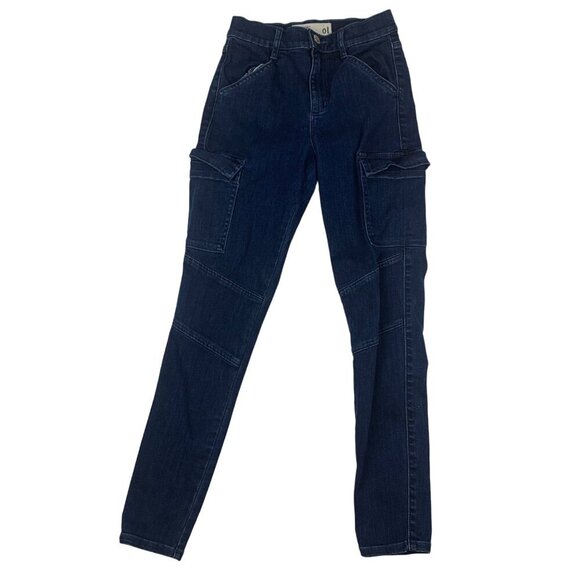 Garage Women's High Rise Cargo Jeans Size Juniors 1 Skinny - Picture 1 of 9